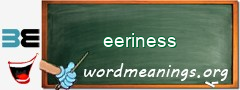 WordMeaning blackboard for eeriness